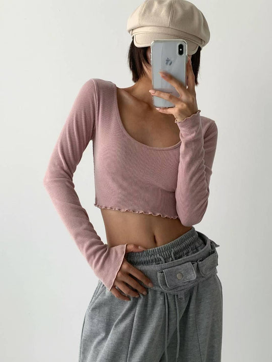 【25OCT04】掛頸小心機兩穿長袖上衣套裝(4色入)