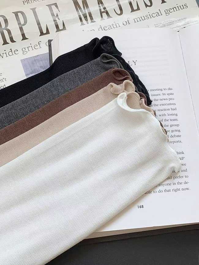 【25OCT01】韓國掛頸堆堆領木耳邊長袖上衣(5色入)